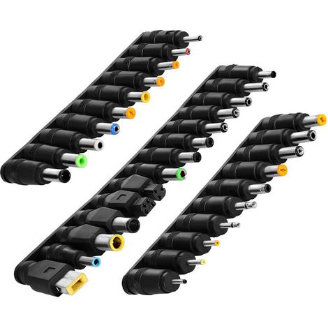 Adaptateur secteur universel CC, lot de 34 adaptateurs CC 5,5 x 2,1 mm, adaptateur de connexion CC à 34 prises pour ordinateurs portables Asus, HP, Dell. (1/5)