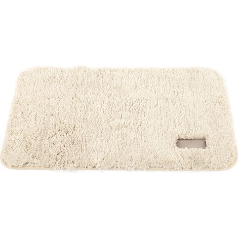 Tapis de sol berbère en polaire absorbante et antidérapante, beige, 50 x 80 cm, idéal pour salle de bain et entrée. (1/5)