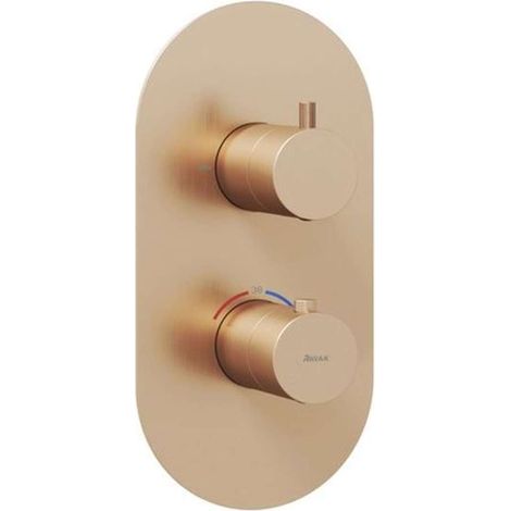 Ravak Espirit - Miscelatore termostatico da incasso per 2 apparecchi, oro rosa spazzolato X070360 (1/4)