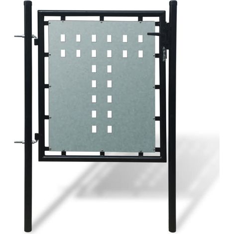 Portail simple de clôture Noir 100x150 cm (1/5)