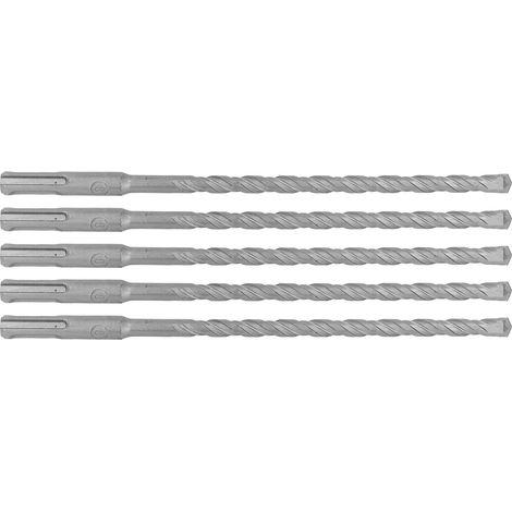 5-teiliges Set Schlagbohrer mit Hartmetallspitze, 2-schneidige Spiralbohrer für Ziegel und Beton, 210 mm, 8 mm / 0,31 Zoll (1/5)