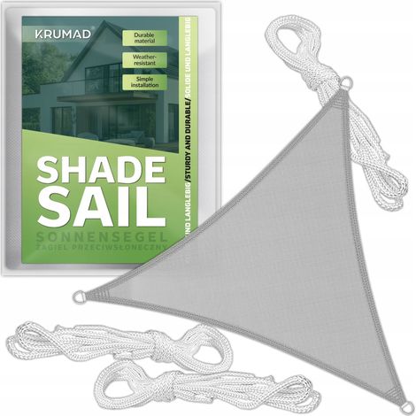 DREIECKIGES GARTENSONNENSEGEL FÜR TERRASSE UND BALKON, WASSERDICHT, 3X3