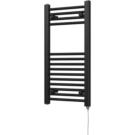 Zennor - Black Electric Towel Rail H800mm x W400mm Straight 200w Standard (1/3)