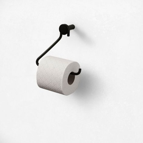 Moderner Kinny Toilettenrollenhalter zur Wandmontage in mattem Metall - Schwarz