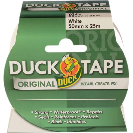 Shurtape Duck Tape® Original 50mm x 25m White - Heavy-Duty Adhesive Tape for Crafting and Repairs