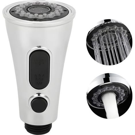 Robinet Extender,Kitchen Faucet Sprayer Head ABS Chrome Convenient Pull Down Sink Spray Nozzle for Home Use - Double mode (1/5)