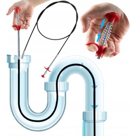 HERRAMIENTA DE LIMPIEZA DE TUBERÍAS CON PINZA DE GARRA FLEXIBLE DE 60 CM DE LARGO