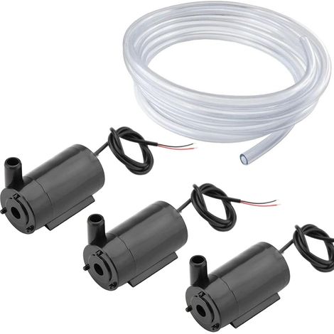 3pcs DC 3V 5V Mini Pompe Submersible Pompe à Moteur DC Micro,DC Mini Pompe à Eau Brushless+ 3M Tuyau Transparent