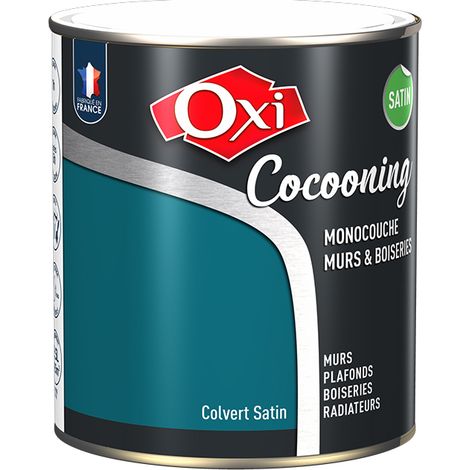 Pintura Oxi para paredes y maderas Cocooning Satin Color Verde Agua 0,5l - Oxi