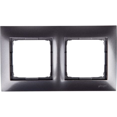 Simon 54 Premium Doble Marco Antracita /para Placas de Pladur/ DRK2/48