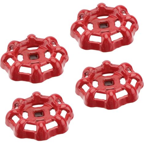 4 Pièces Poignée de Vanne en Fer Rouge (1/5)