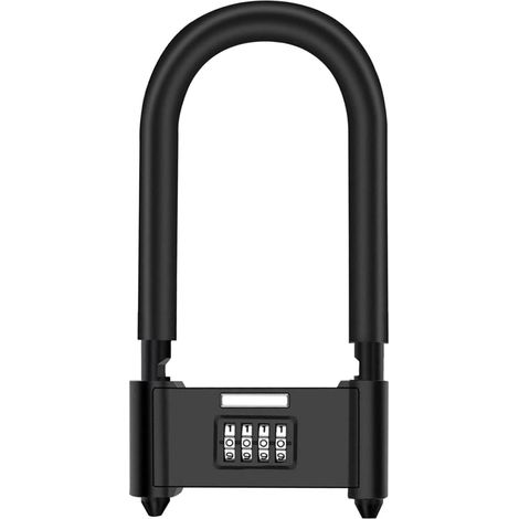Serrure en U à Combinaison à 4 Chiffres, Manille Réglable Robuste pour Porte en Verre, Abri de Jardin, Serrure Antivol pour Vélo pour Utilisation Intérieure/extérieure (1/5)