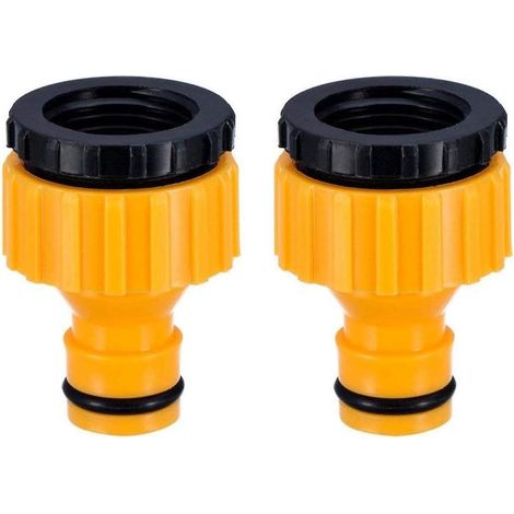 2 Pack-plastique 3/4 ' And 1/2 ' Bsp 2in1 Nez De Robinet D'arrosage Visser Dbit Tap Connector Threaded Faucet Adapter (1/4)