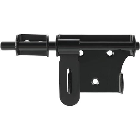 Verrou Porte Exterieur Coulissante, Loquet de Porte Interieure Loquet Portail avec Vis pour Garage, Remise et Jardin, Noir Mat en Acier Inoxydable, 150MM (1/5)