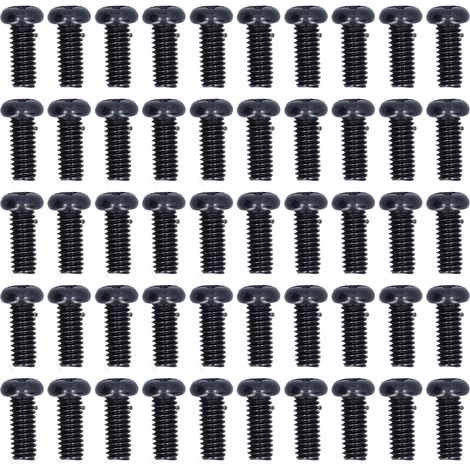 50 vis à métaux à tête cylindrique en acier DIN 7985, entièrement filetées, zinguées noires, M4x10 (1/5)