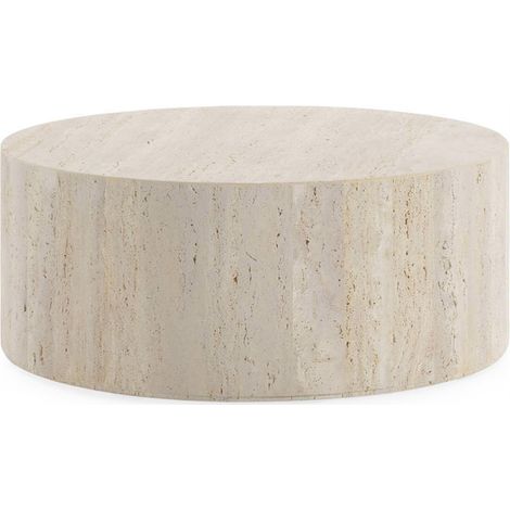 Table basse ronde en travertin - Naturel (1/5)