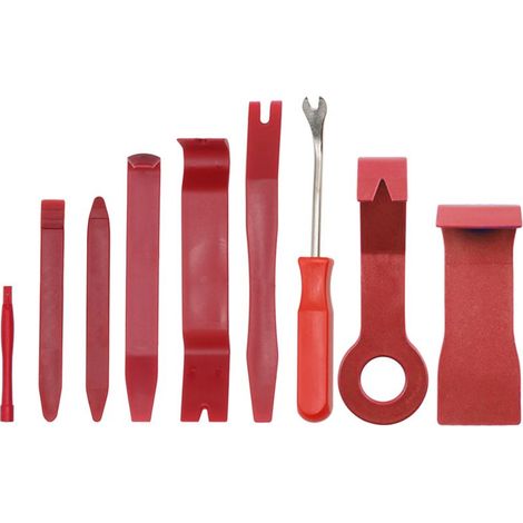 9 Pièces Outils pour Garnitures, Outil Démontage Garniture Installation Kit Outils pour Panneau/Autoradio/Accessoires/Porte/Tableau de Bord de Voiture, Installateur Pry Outil (1/5)