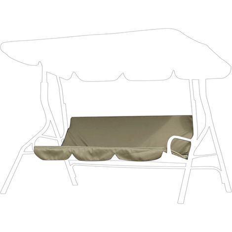Housse de coussin imperméable en taffetas de polyester pour fauteuil suspendu trois places, style hamac, pour jardin ou cour extérieure, 150 x 50 x 10 cm (beige) (1/5)