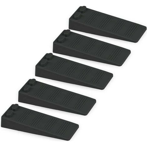 5 pièces cale porte caoutchouc souple, Hauteur Reglable Antidérapante bloc, Non Toxique, Non Odeur arrêt de porte, Protège Sols et Murs, Pour Tapis, Béton, parquets (Noir) (1/4)