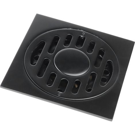 Schwarzer, eingelassener Bodenablauf mit Abfluss und Geruchsverschluss für Bad und Küche (1/5)