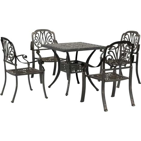 Maison Exclusive - Set da Pranzo da Giardino 5 pz Bronzo in Alluminio Pressofuso (1/5)