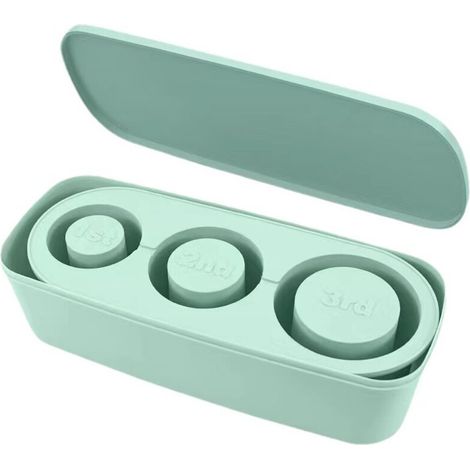 Vassoio per cubetti di ghiaccio, contenitore cilindrico in silicone con coperchio e contenitore, grande capacità, facile da sformare - Crezuo