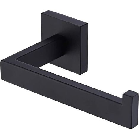Portapapeles de baño mural en acero inoxidable SUS304, soporte negro mate para el baño, dispensador de papel higiénico (1/4)