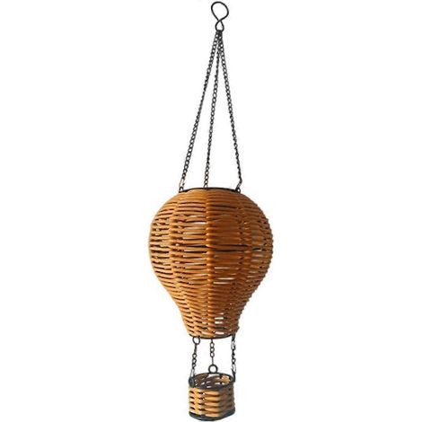 Hängende Rattanlaterne, solarbetrieben, für den Außenbereich, ideal als Gartenleuchte für Halloween, Weihnachten, Terrasse oder Gartenweg.