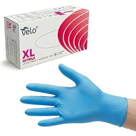 Velo XL - 100 guantes de diagnóstico de nitrilo sin polvo, paquete de 100 (1/3)