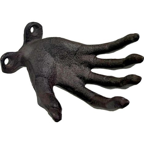 Gruseliger Wandhaken mit Handmotiv, Metall im Used-Look, gotische Handstatue, Teelichthalter, Kerzenhalter, Schmuckhaken für Ringe, Eingangsbereich, Schlafzimmer, Innendekoration (1/4)