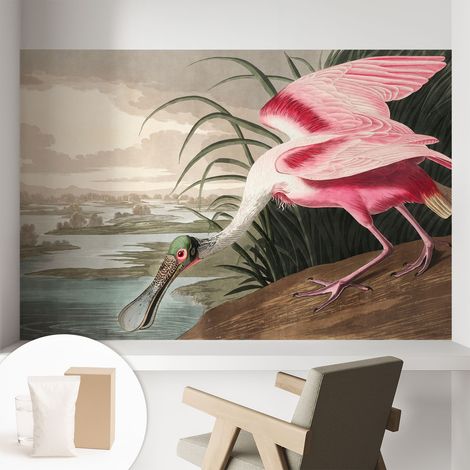Papier peint intissé mural avec imprimé motifs décoratifs - style contemporain - Colle incluse gratuite Oiseau exotique 104x70 cm (1/5)