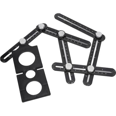 Gabarit de perçage multifonctionnel en alliage d'aluminium, à 6 sections, pour le travail du bois. (1/5)
