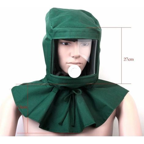 Casco, maschera, protezione antivento e antipolvere per la sabbiatura: proteggiti durante il lavoro. (1/4)