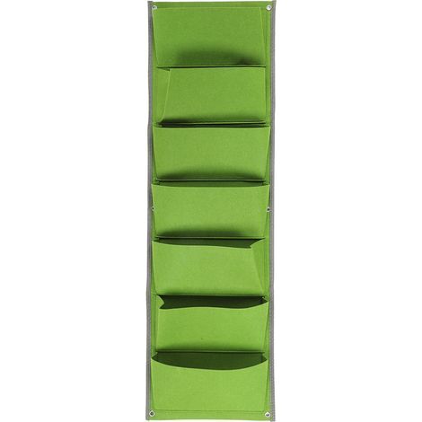 Vertikaler Filz-Pflanzbeutel mit 7 Taschen, atmungsaktiver und korrosionsbeständiger Wandpflanzkasten für die Landschaftsgestaltung (1/5)