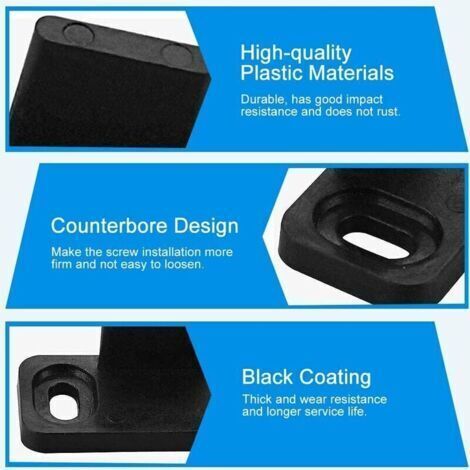 NALOOKAMIC 6 PCS Guide Porte Coulissante en Plastique 452024mm Guide Porte Coulissante Sol Multifunctiona Guide de Plancher Anti-bruit Robuste avec Vis pour Portes Coulissantes Maison Bureau