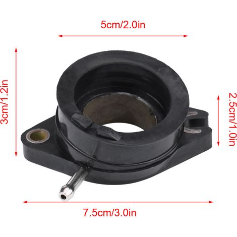 Pieza de conexión de carburador de plástico negro para motocicletas Yamaha TT-R 225 y XT225 (1992-2007), dimensiones 7,5 x 5 x 3 x 2,5 cm, sellado de alta calidad. (1/5)