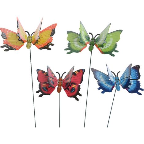 FARFALLA DECORATIVA 70CM IN PLASTICA CON STELO DA