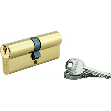 Cilindro europeo SA UNIKEY 40 x 40 mm in ottone, chiave uguale, 3 chiavi, vite 50 mm - THIRARD