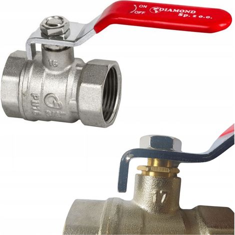 Robinet à boisseau sphérique 2 1/2"" avec presse-étoupe GW, poignée rouge pour eau