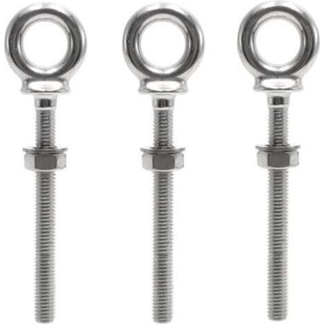 3 Pièces Anneau de Levage M8 x 80 mm Boulon à œil en Acier Inoxydable 304 Filetage Mâle Piton à Visser pour Fixation et Suspension (1/4)
