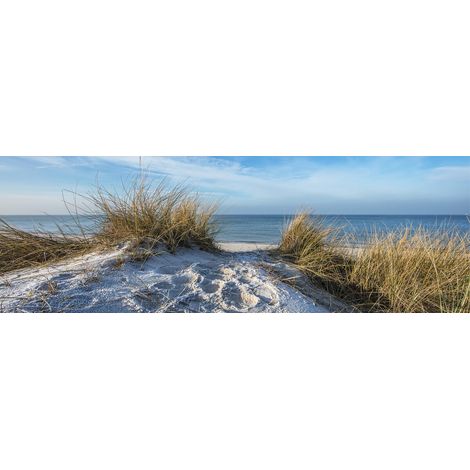 Tableau sur toile dune grass 45x135 cm - Impression sur Toile Murale Décorative - Image imprimée en HD sur Toile - Toile sur Châssis en Bois FSC - Fabriqué en France (1/5)