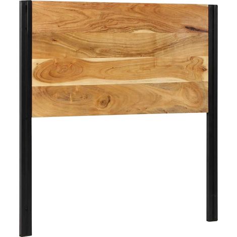 Tête de lit 100 cm bois massif d'acacia et fer (1/5)