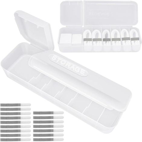 2Pcs Boîte de Rangement Câbles avec Couvercle, Protection Anti-Enchevêtrement des Câbles de Charge, avec 7 Compartiments et 16 Attaches de câble, pour Le Stockage de Bureau, Maison (1/5)