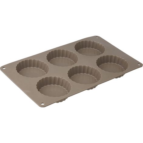 CREALYS 513007 - Stampo 6 tortine in Silicone Candy, 29 x 17 x 2 cm, Colore: Grigio (1/4)