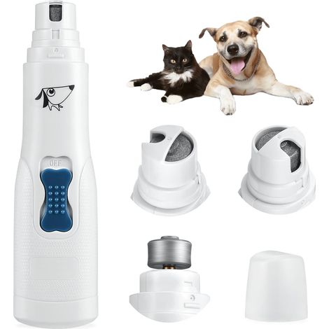 Coupe Griffes Chien, Coupe Ongle Chien Silencieux pour Animaux de Compagnie, Lime a Ongle Electrique pour Chien, Faible Bruit, Coupe Griffes Chat et Chien, Faible Vibration, Toilettage du Chien