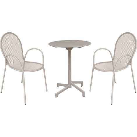 OPERA - set tavolo in metallo cm Ø 60 x 74 h con 2 poltrone Maris (1/5)
