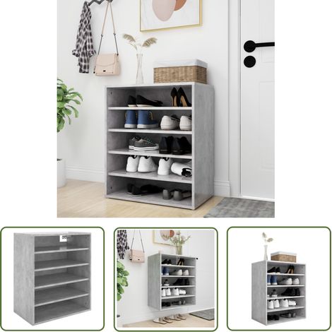 Armoire à chaussures Gris béton 60x35x70 (1/5)