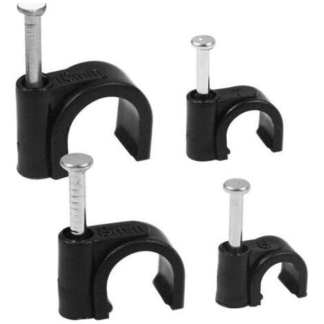 400 Pièces Clips de Câble Colliers de Serrage Câble 6mm 7mm 8mm 10mm Accroche Cable Mur Attaches Câbles pour Organiseur Electrique Fil/Câble Noir (1/5)