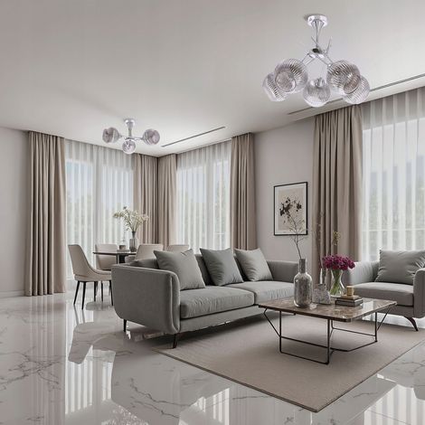 Lámpara colgante Candellux CESAR plateada 5x E27 moderna clase espejo 1 unidad. (1/3)