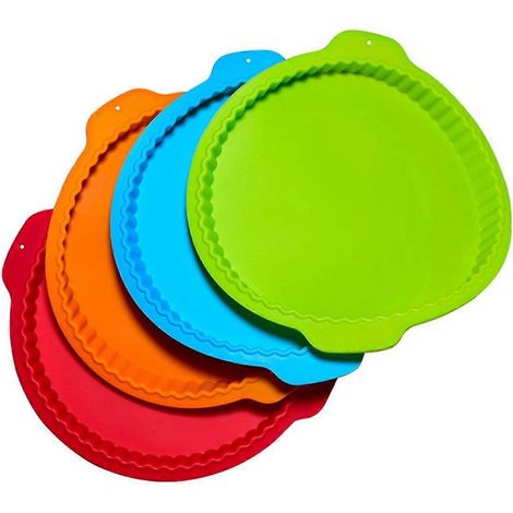 moules à pizza ronds ondulés en silicone pour la cuisson de biscuits, pains, gâteaux et toasts faits maison. Outil de cuisine. (1/5)